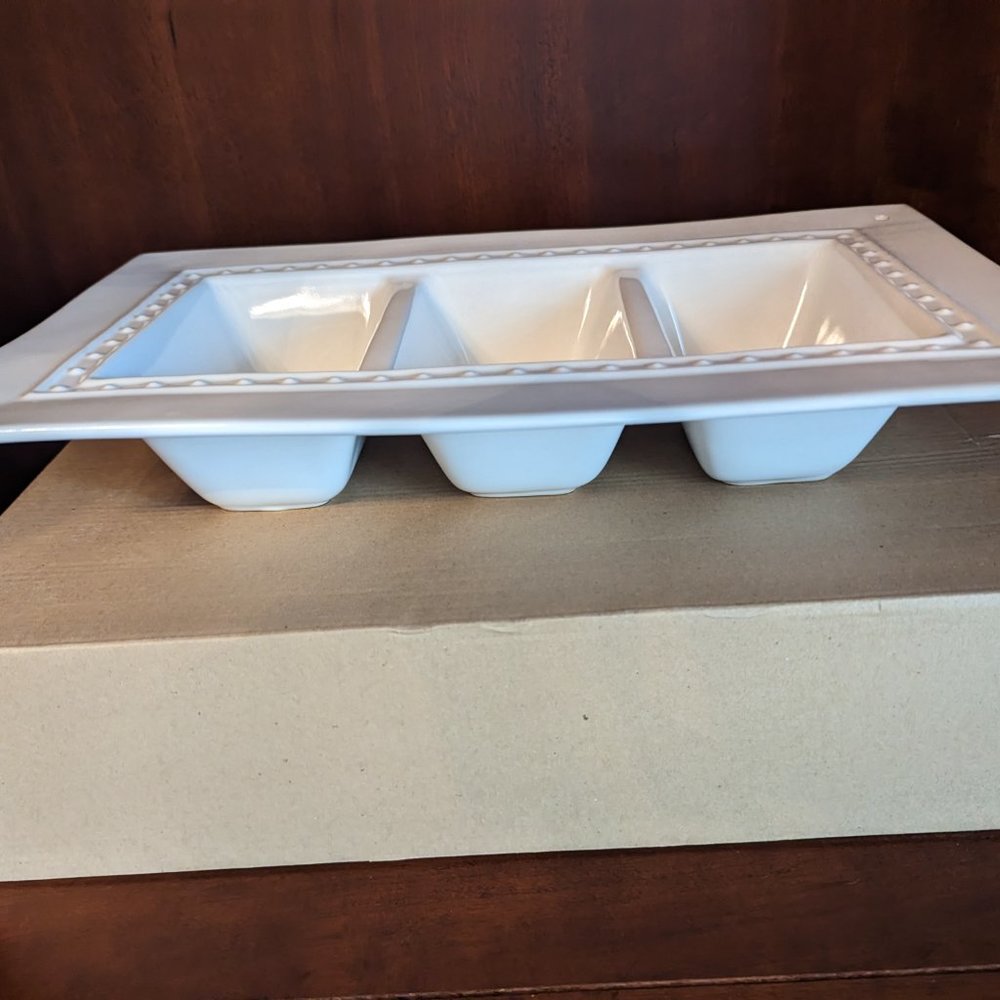 Nora Fleming PEARL DOT 3 Garnish Dish- Retired